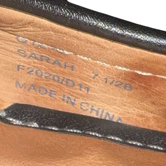 Coach Sarah Black Leather C Logo Ribbon Bow Accent Slip On Flats Size 7.5 - Picture 10 of 10